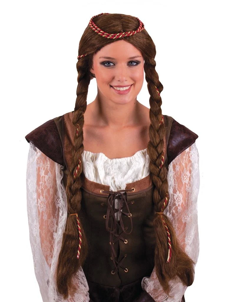 Pruik prinses bruin