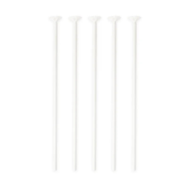 Ballonstokjes - 10 stuks - 40 cm - wit