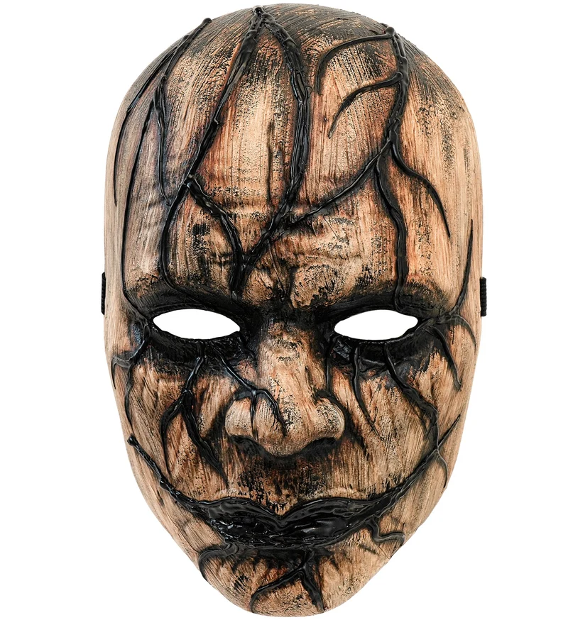 Venom gezichtsmasker heren bruin met zwarte aders