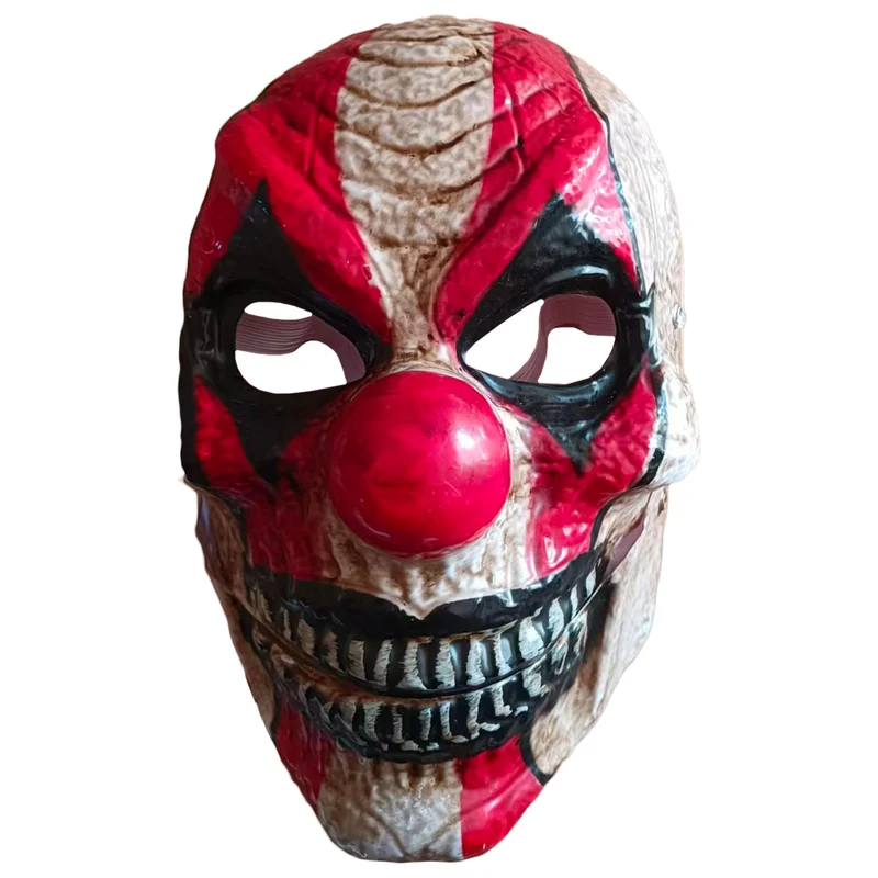 Masker clown horrorclown rood wit met tanden