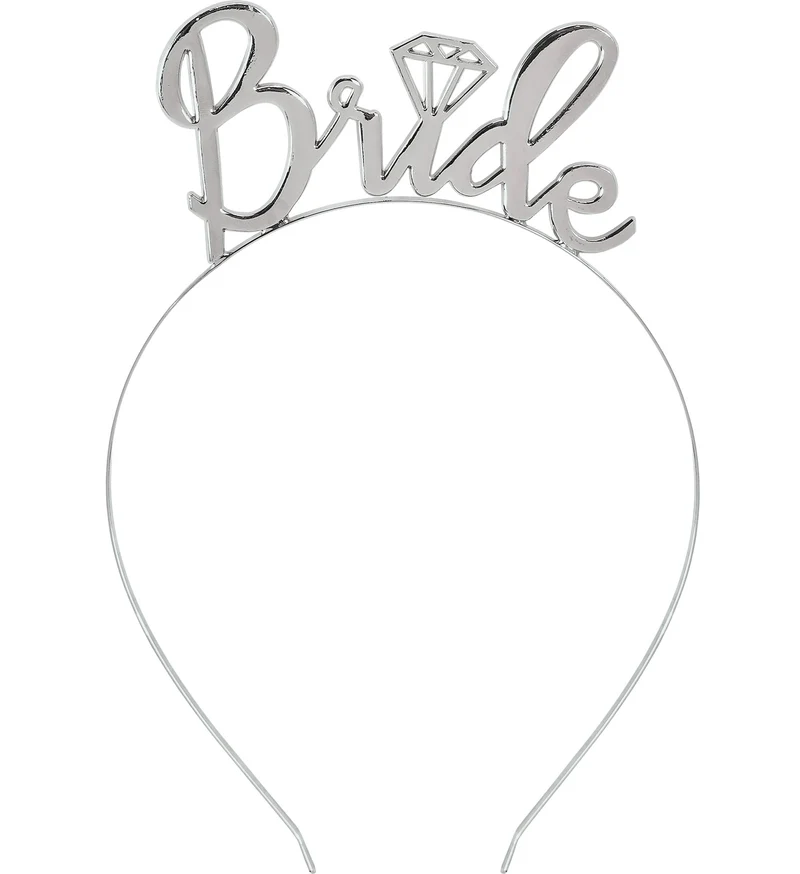 Bruids tiara zilver met Bride opdruk voor dames