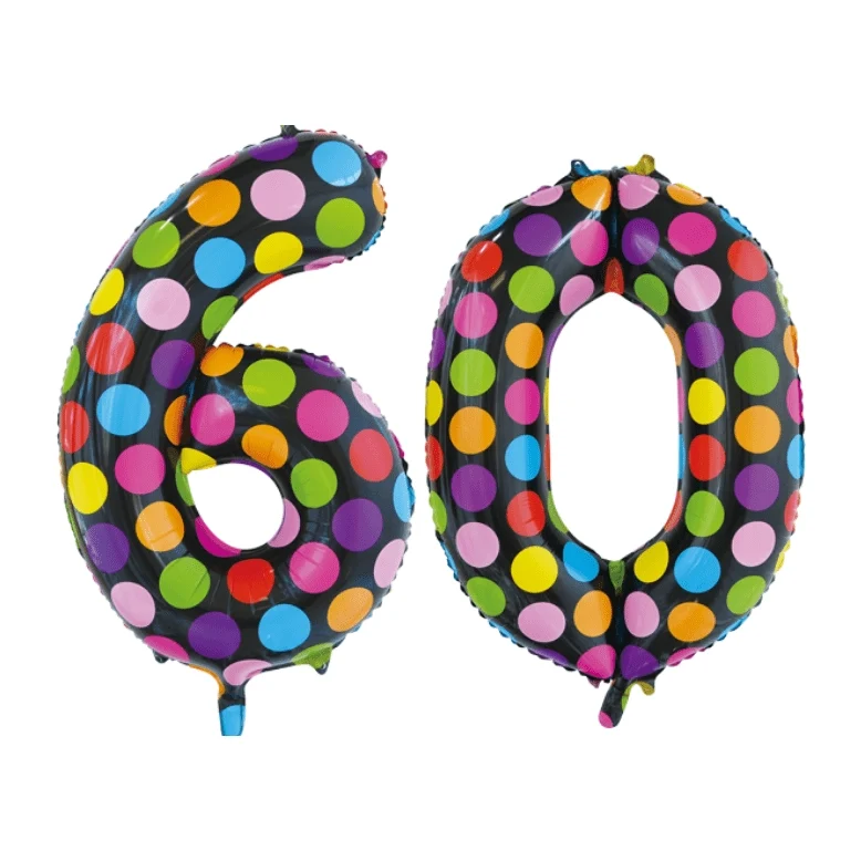 Folieballon 60 jaar stippen 86cm
