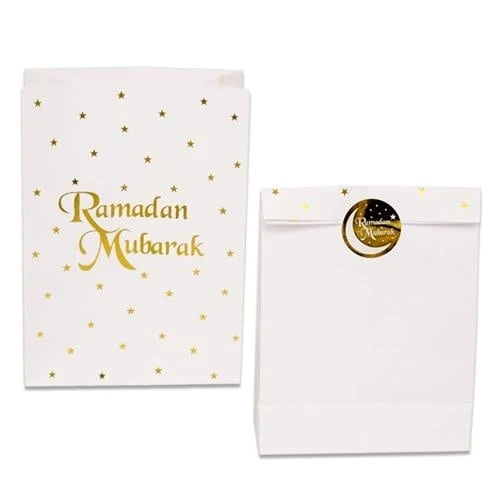 Papieren uitdeelzakjes Ramadan Mubarak (6st)