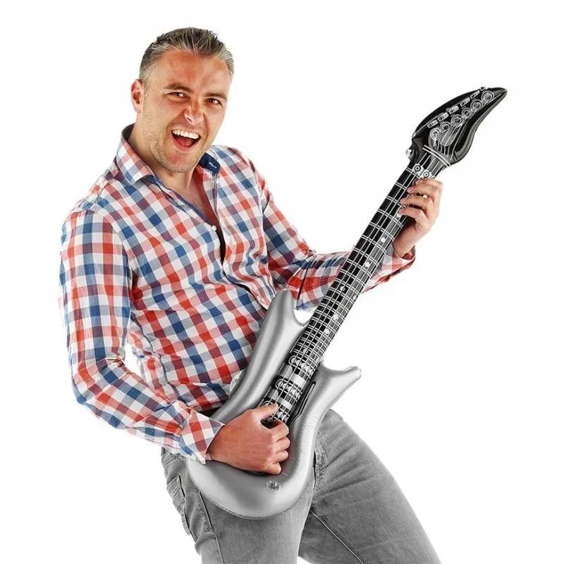 Opblaasbare gitaar zilver