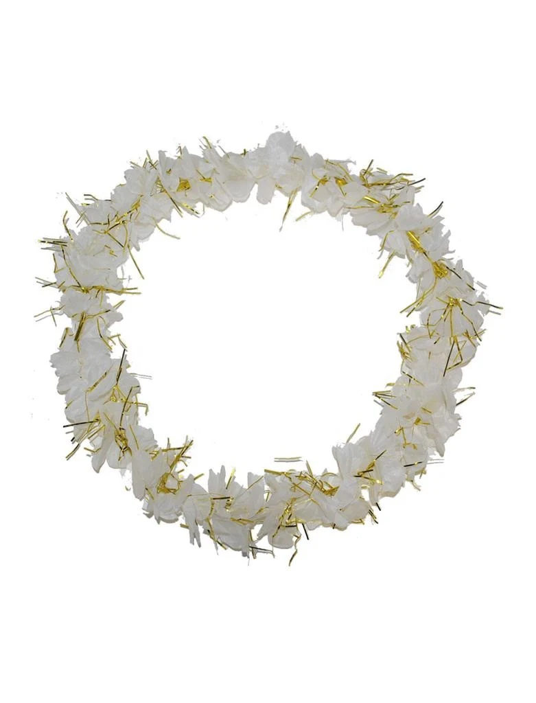 Bloemen krans Luau met gouden tinsel