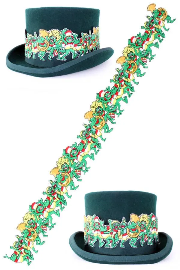 Applicatie kikker polonaise / hoedenband 65 cm