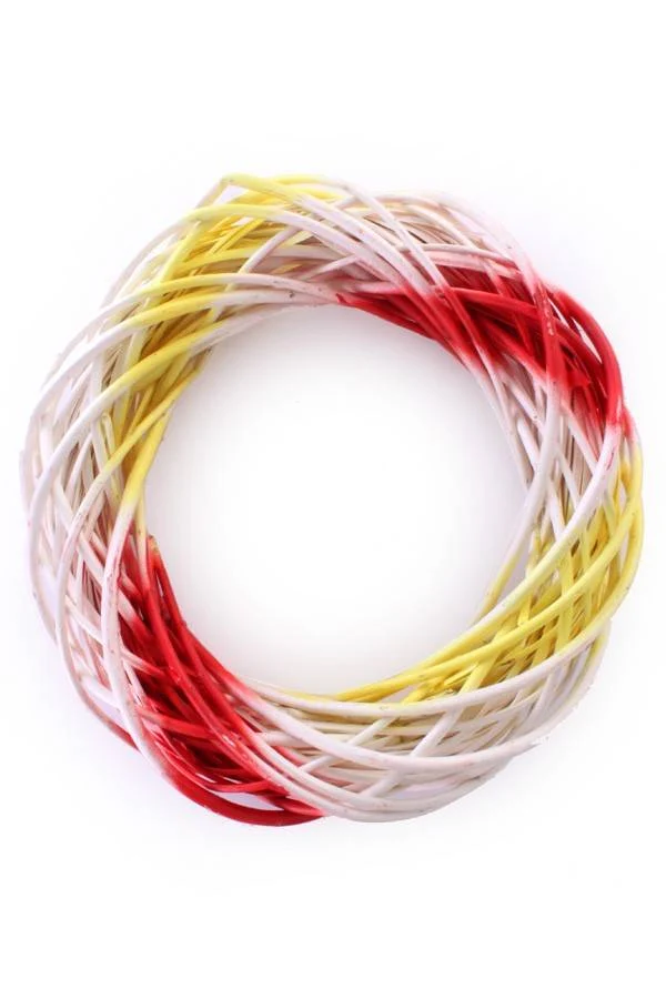 Deurkrans rood/wit/geel 39cm