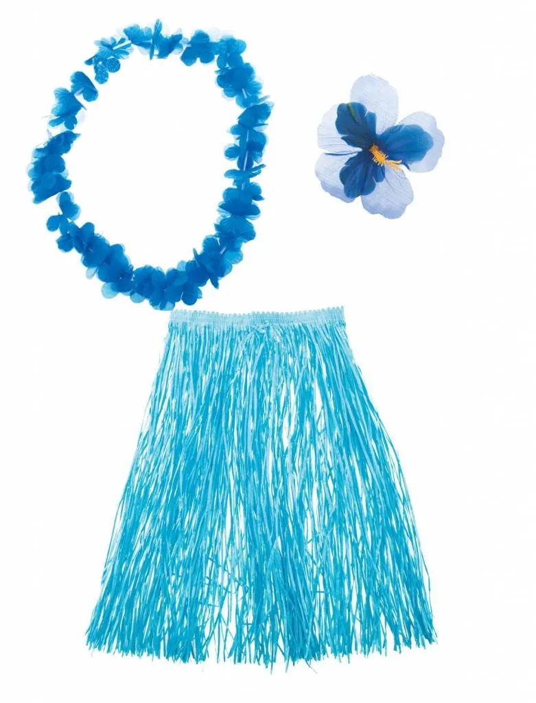 Hawaii verkleed set Aloha blauw