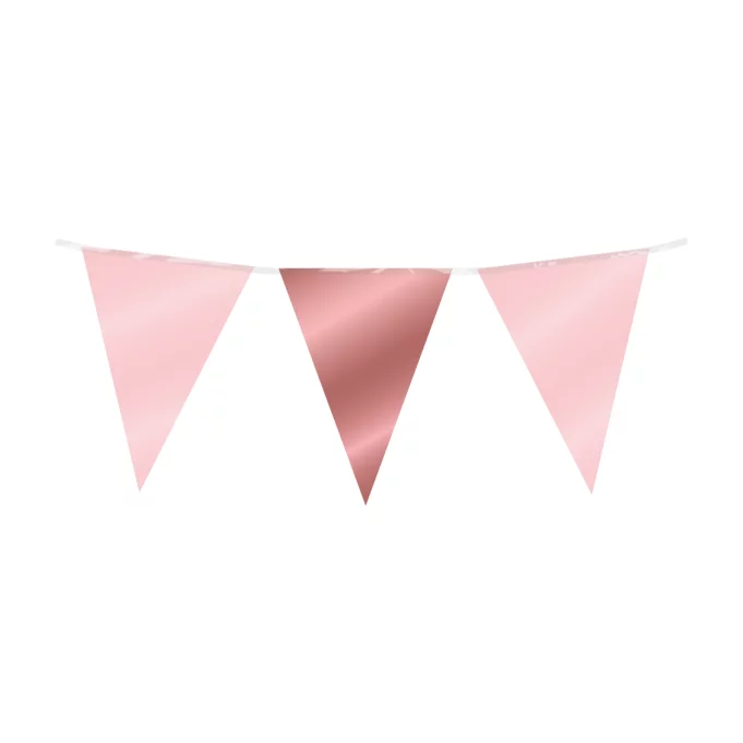 Folie slinger roze met roségoud 10 meter 20x30 cm