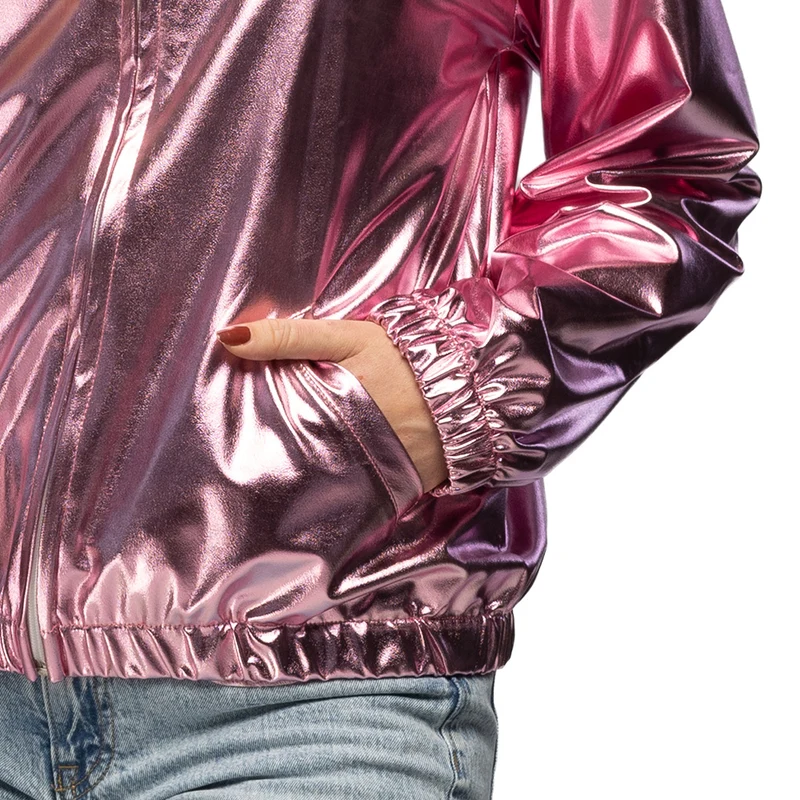 Jasje Rave metallic roze met capuchon dames