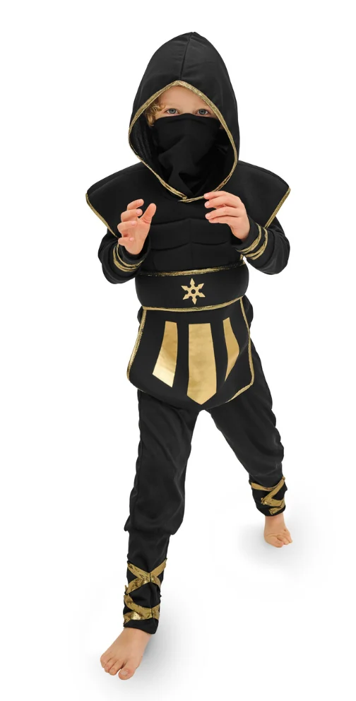 Ninja Verkleedpak Kind Zwart/Goud