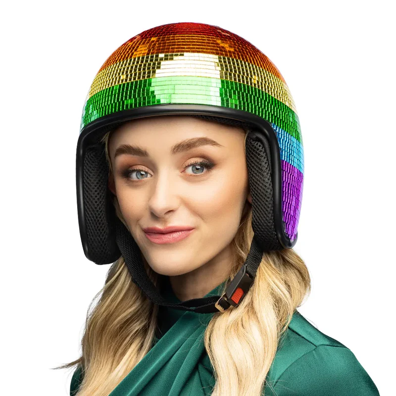 Disco Helm 80s Regenboog