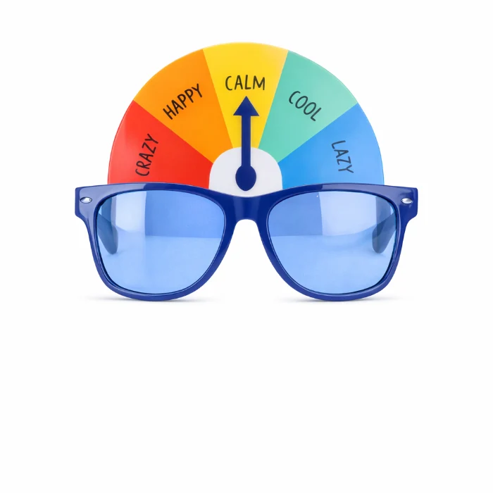 Partybril stemmingsmeter meerkleurig