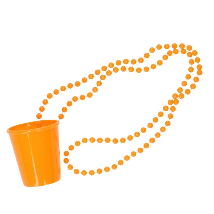 Ketting shotglas oranje 20 ml - 1 stuk