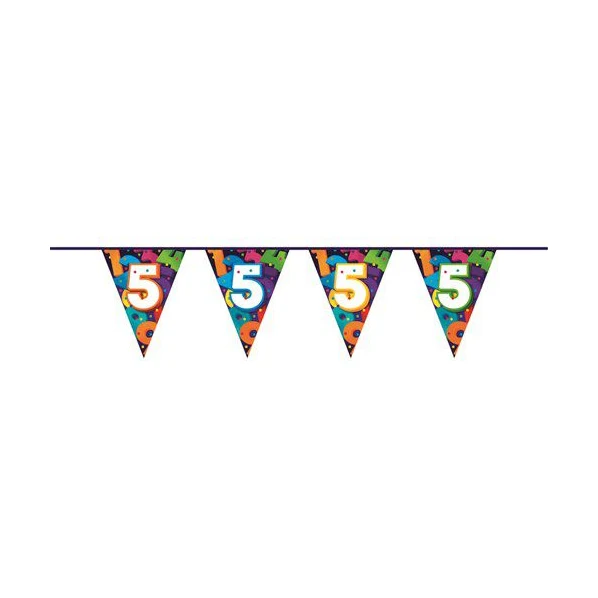 Gekleurde slinger 5 jaar 10 meter