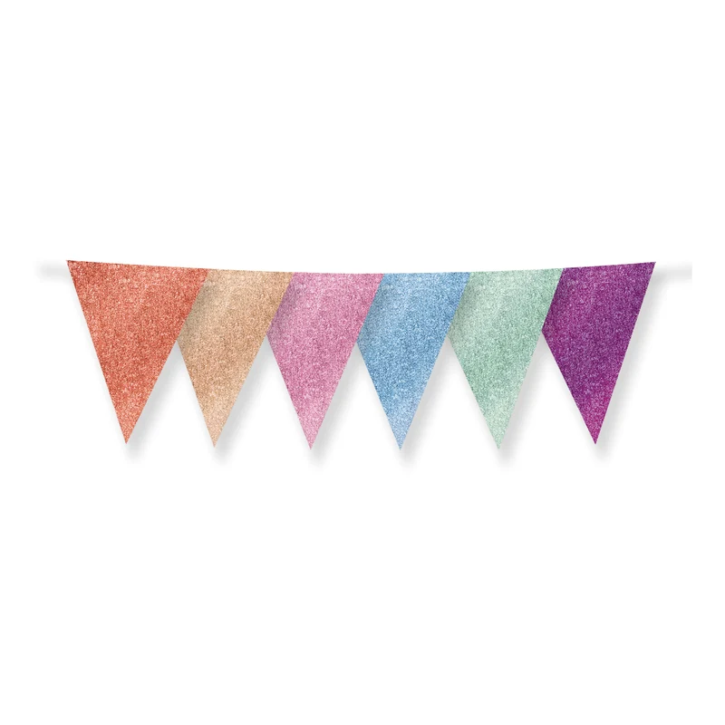 Slinger multicolor met glitters 6 meter 20x30 cm