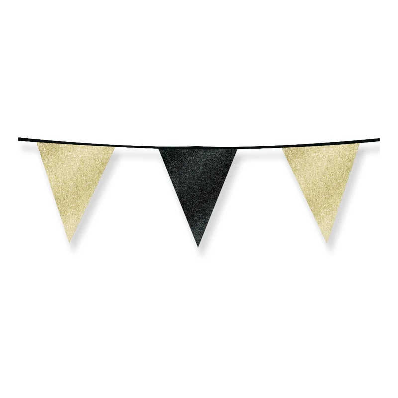 Slinger zwart en goud met glitters 6 meter 16x20 cm