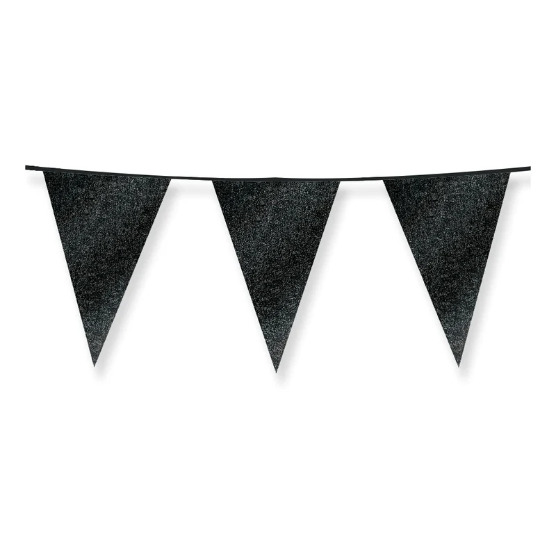 Slinger zwart met glitters 6 meter 20x30 cm