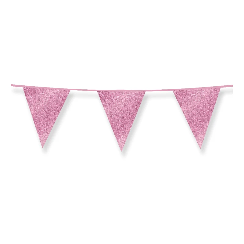 Slinger roze met glitters 6 meter 16x20 cm