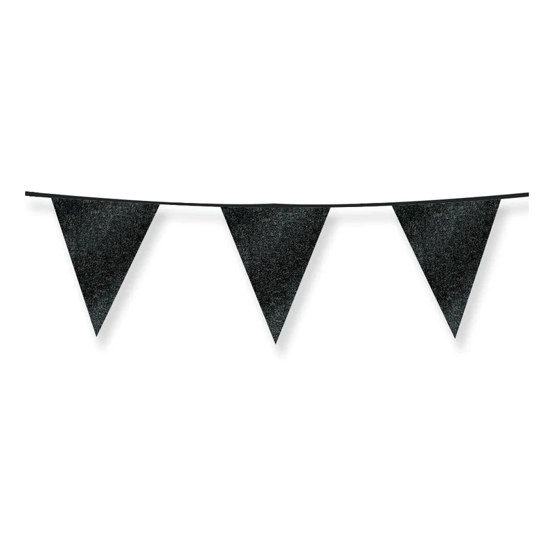 Slinger zwart met glitters 6 meter 16x20 cm