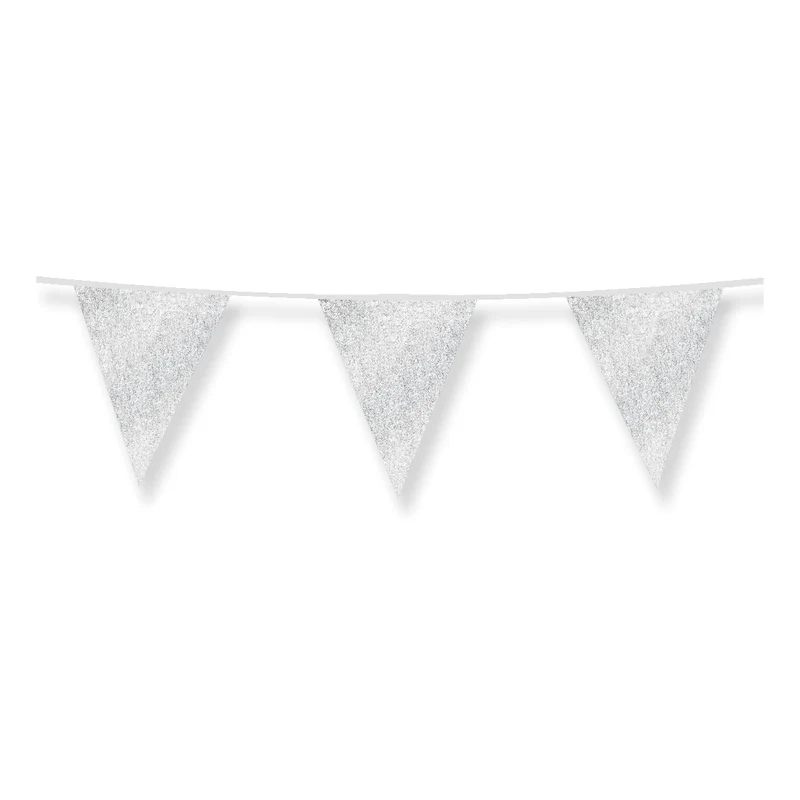 Slinger zilver met glitters 6 meter 16x20 cm