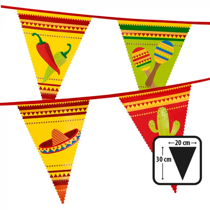 Mexico Vlaggenlijn / slinger - 6 meter vlaggetjes