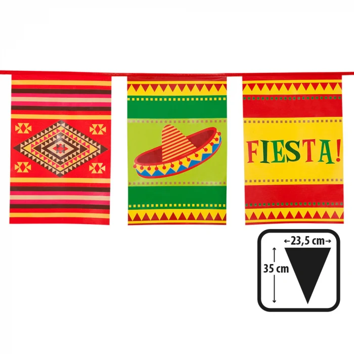 Fiesta Vlaggenlijn / slinger - 10 meter vlaggetjes
