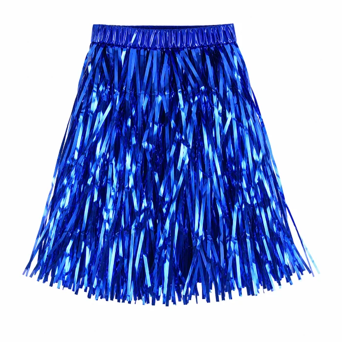 Rokje glitter folie blauw one size