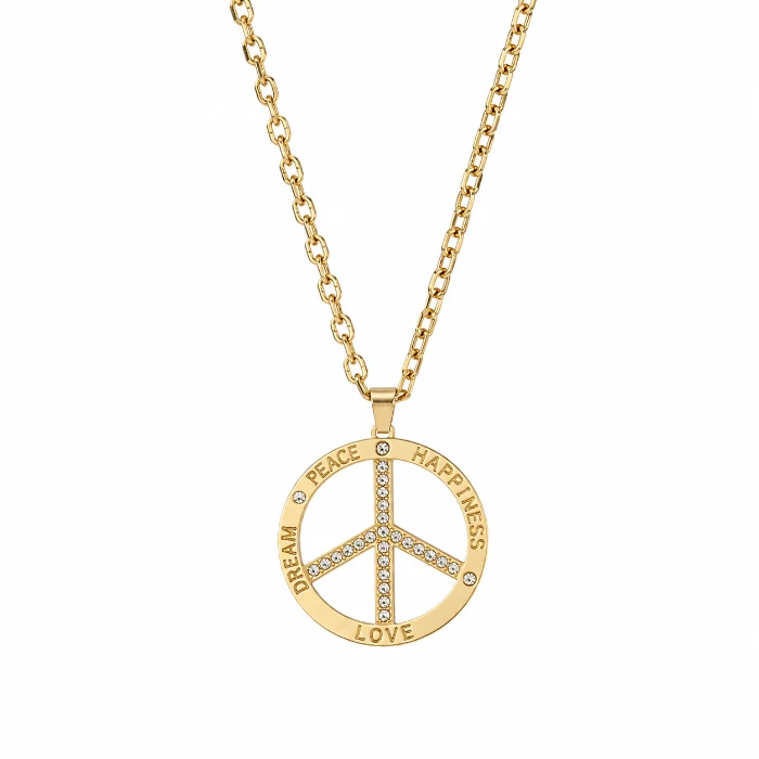 Ketting peace goud