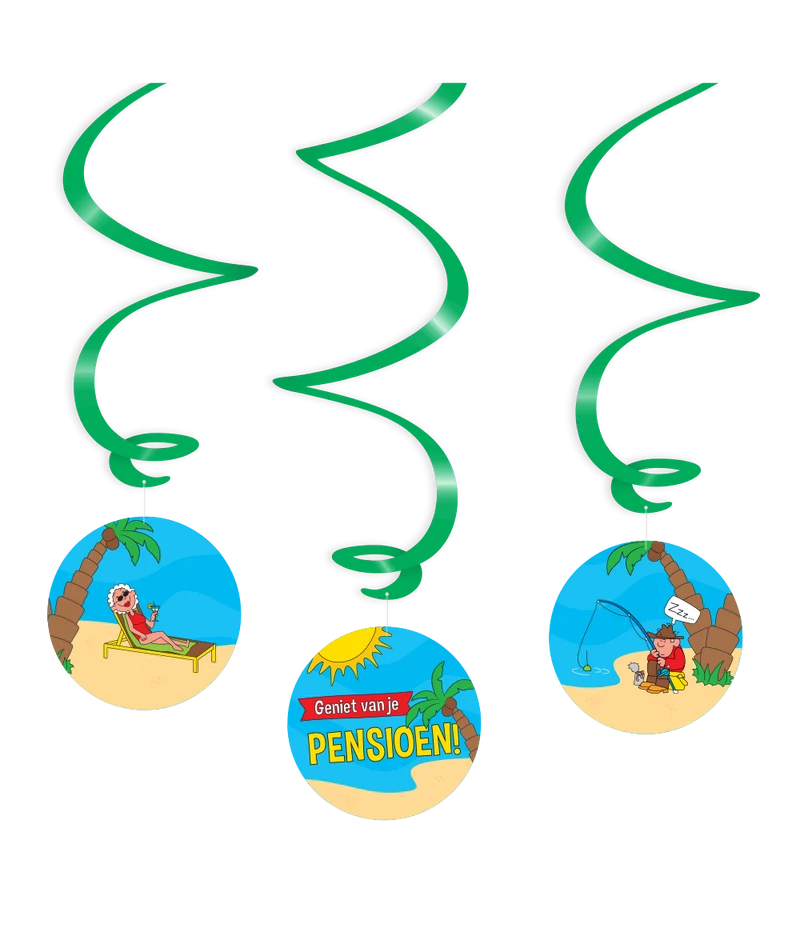 Pensioen Swirl slingers - 3 stuks - cartoon