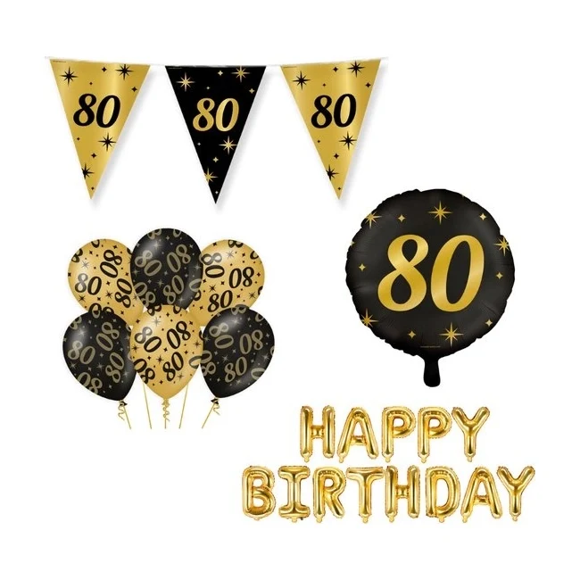 Classy Party 80 jaar verjaardag versiering pakket M