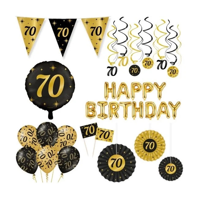 Classy Party 70 jaar verjaardag versiering pakket XL