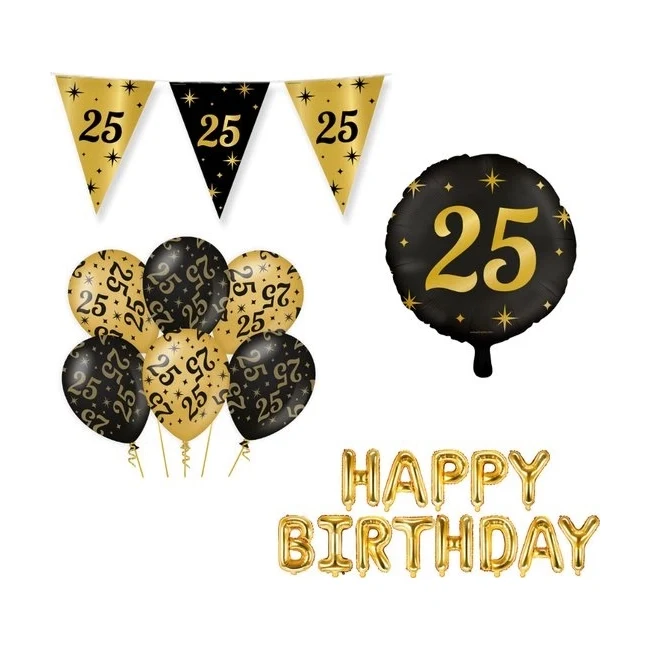 Classy Party 25 jaar verjaardag versiering pakket M