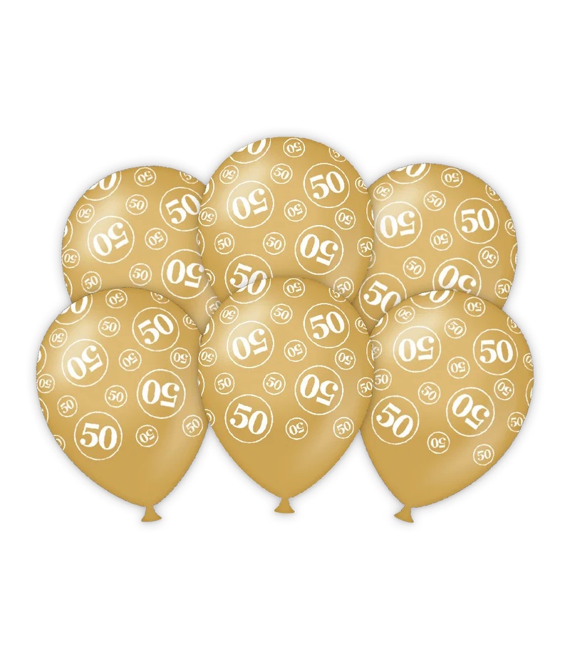 50 jaar getrouwd Ballonnen - 6 stuks - 30 cm