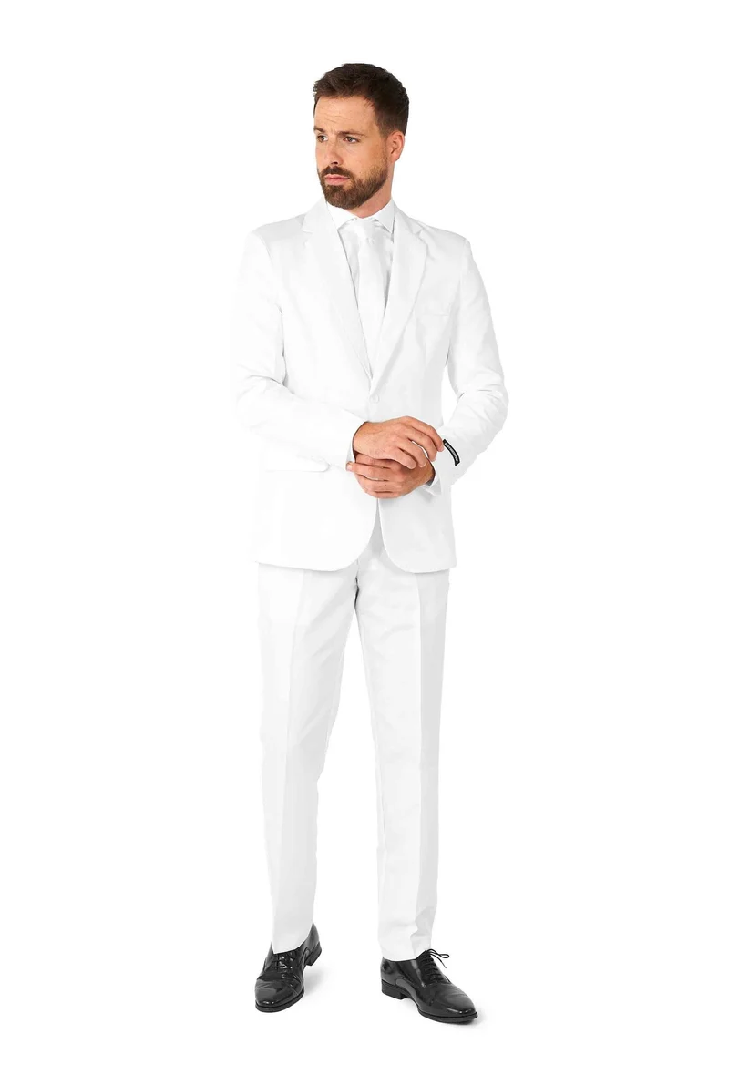 Maatpak Solid White Heren Suitmeister
