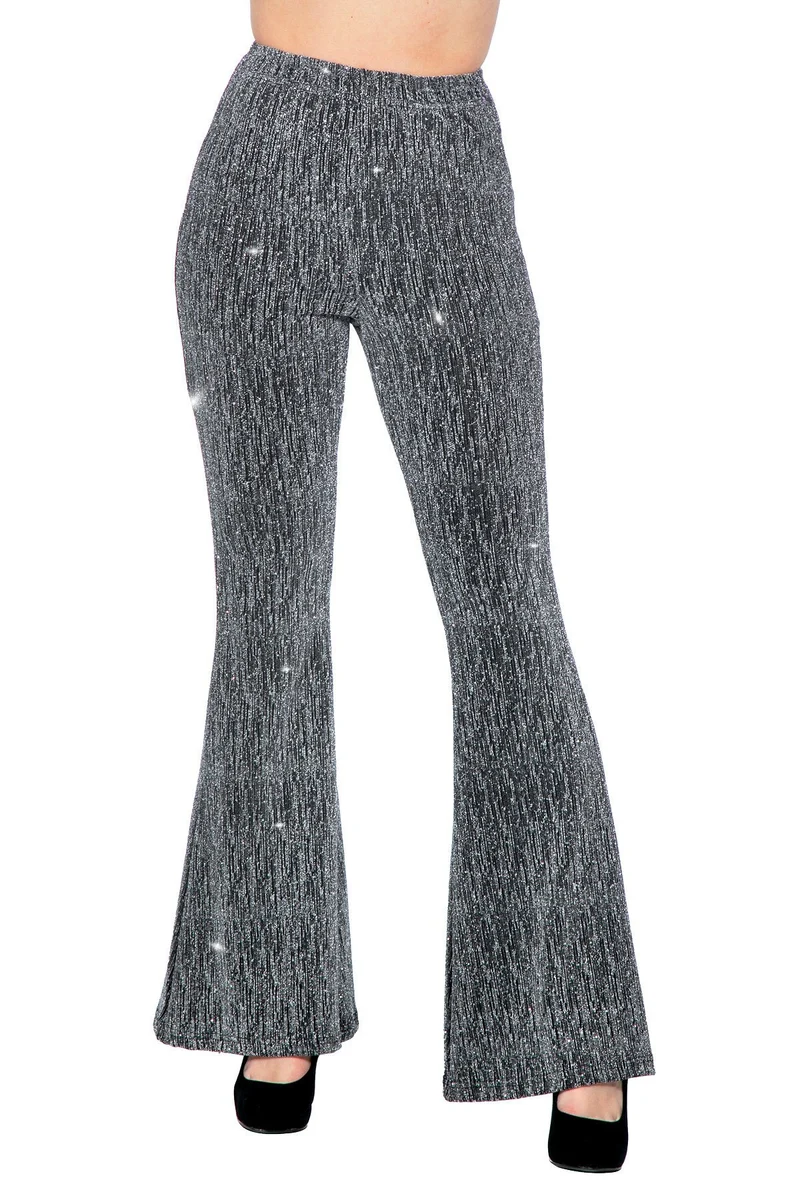 Party Glitter Broek Flared Zilver