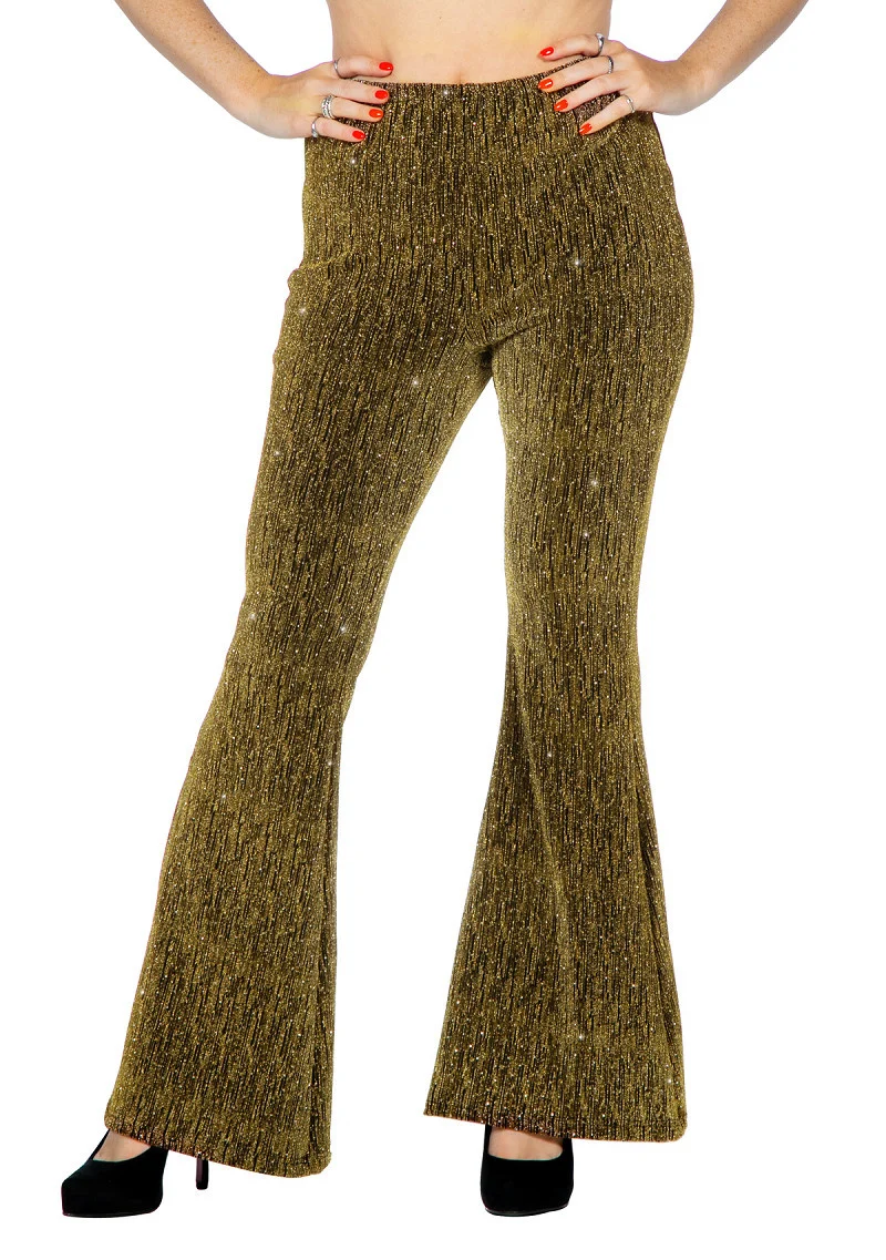 Party Glitter Broek Flared Goud