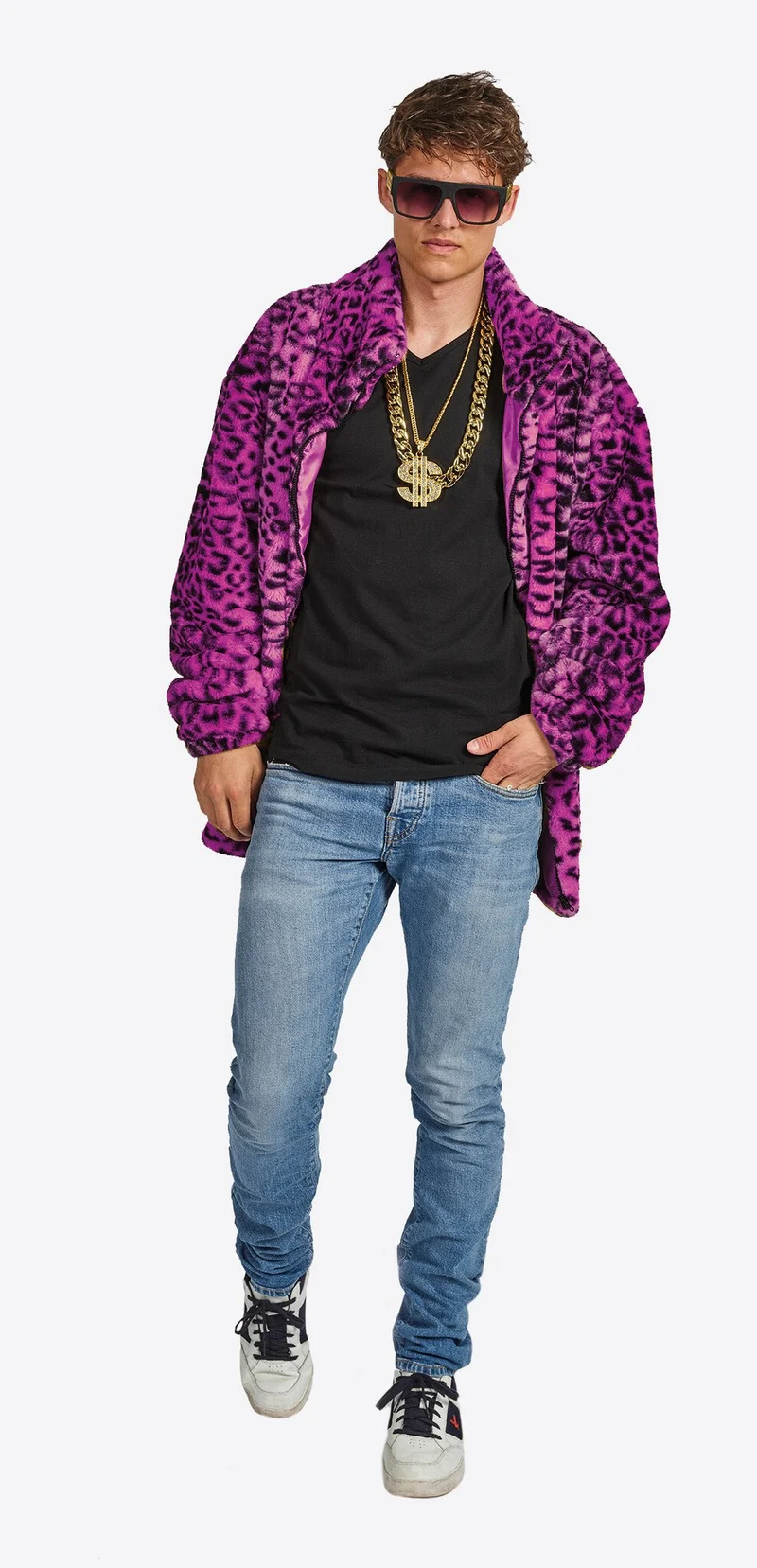 Luipaard Jas Purple Pink Heren