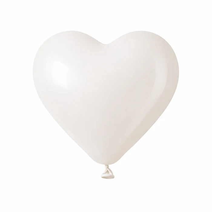 Ballonnen hart wit 30 cm - 4 stuks