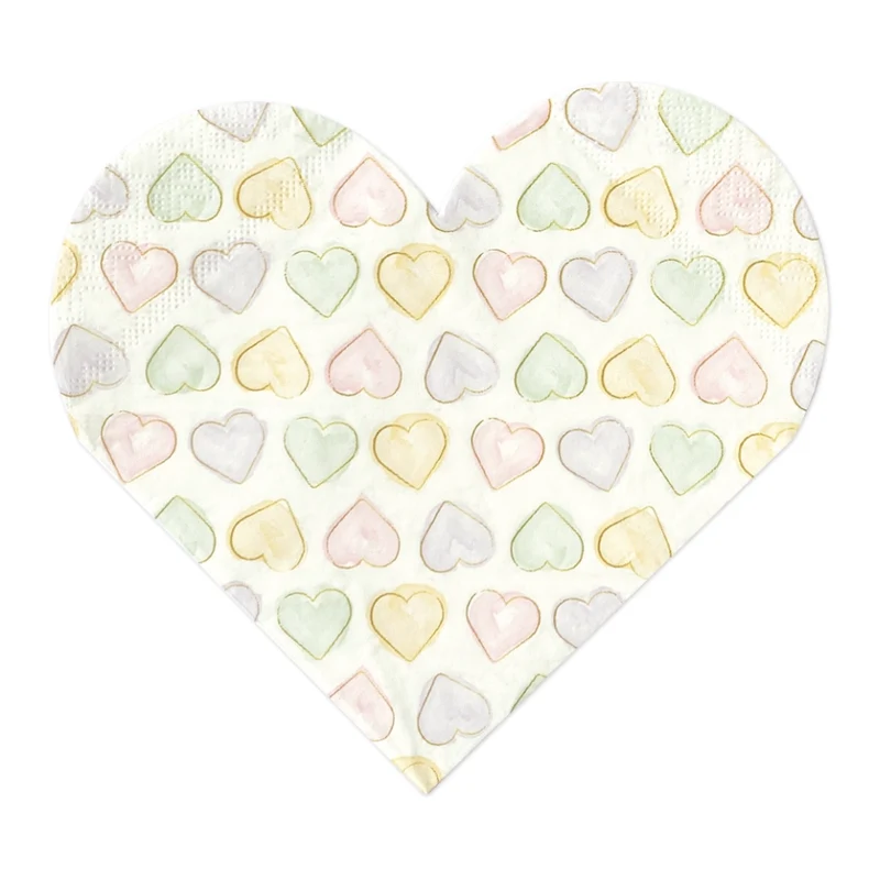 Servetten Watercolor Hearts 20 stuks 33x33cm