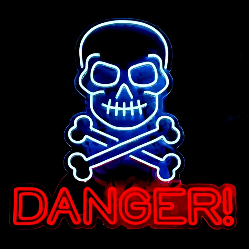 Halloween neon licht schedel Danger