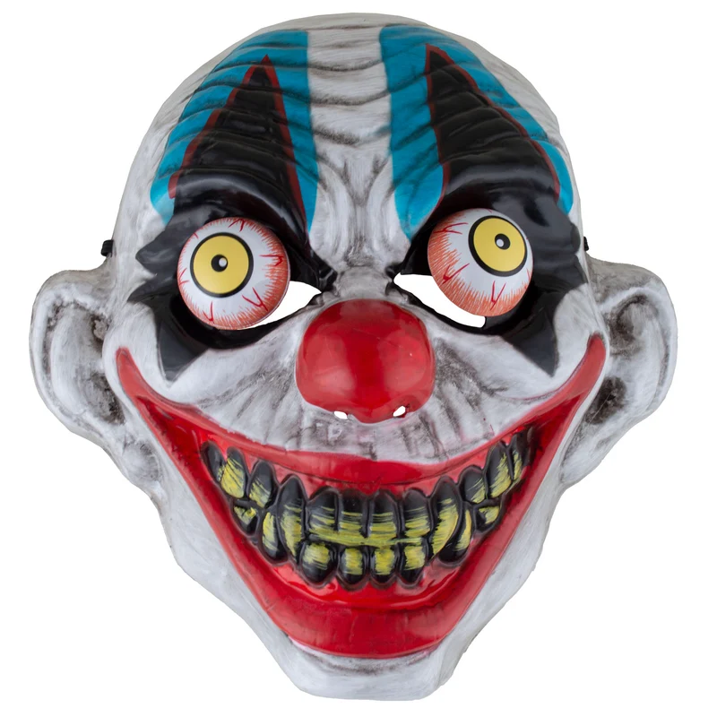 Horrorclown masker met bewegende ogen