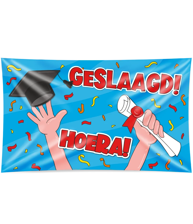 Geslaagd Gevelvlag XXL - 90 x 150 cm - cartoon
