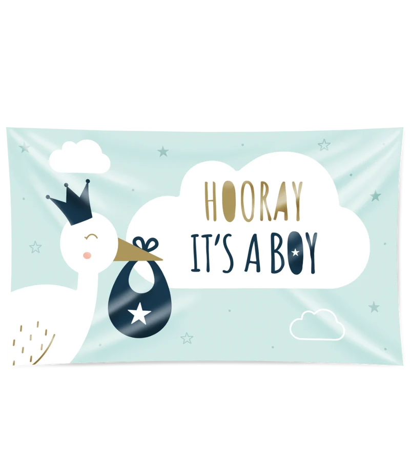Newborn baby boy Gevelvlag XXL - 90 x 150 cm