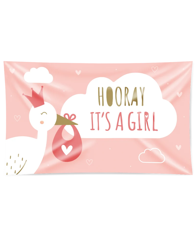 Newborn baby girl Gevelvlag XXL - 90 x 150 cm
