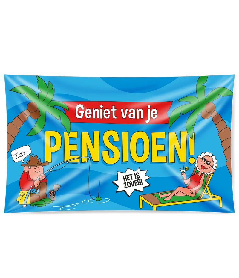 Pensioen Gevelvlag XXL - 90 x 150 cm - cartoon