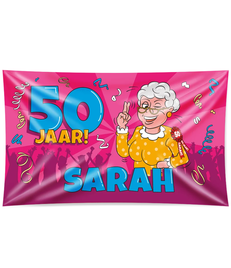 Sarah cartoon Gevelvlag XXL - 90 x 150 cm