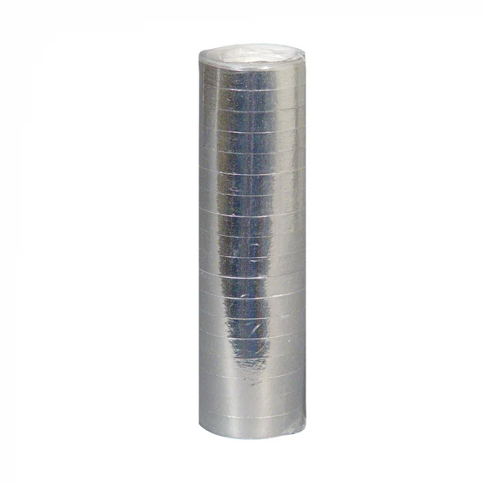 Rol papieren serpentines - 4 meter - zilver metallic
