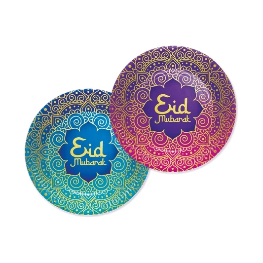 Eid Mubarak bordjes papier 23cm 8 stuks