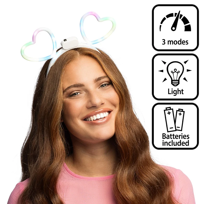LED diadeem Glowing hearts (verlichte hartjes)